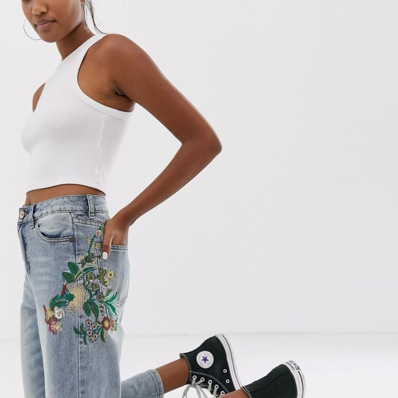 New Brave Soul Jeans with Floral Embroidery detail - Picture 4 of 9